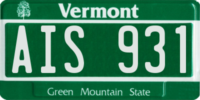 VT license plate AIS931