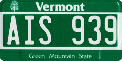VT license plate AIS939