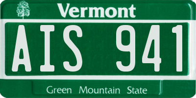 VT license plate AIS941