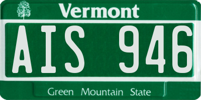 VT license plate AIS946