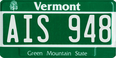 VT license plate AIS948