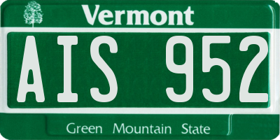 VT license plate AIS952