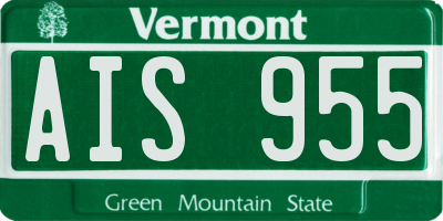 VT license plate AIS955