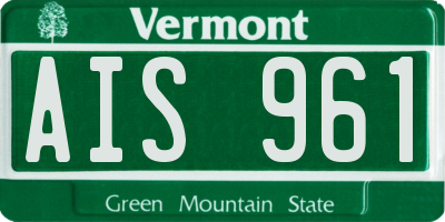 VT license plate AIS961