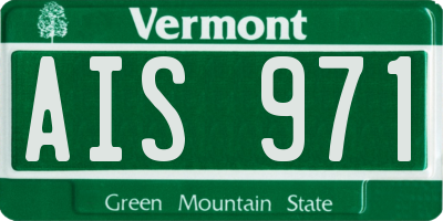 VT license plate AIS971