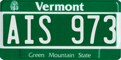 VT license plate AIS973