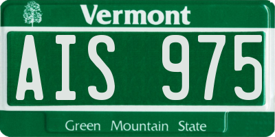 VT license plate AIS975