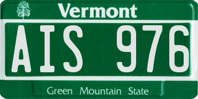VT license plate AIS976