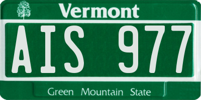 VT license plate AIS977