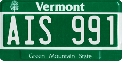 VT license plate AIS991