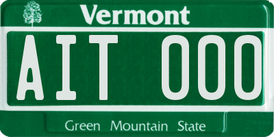 VT license plate AIT000