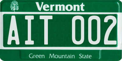 VT license plate AIT002