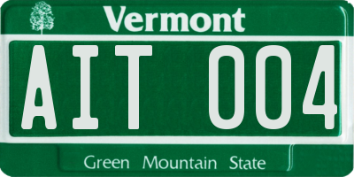 VT license plate AIT004