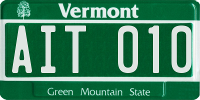 VT license plate AIT010
