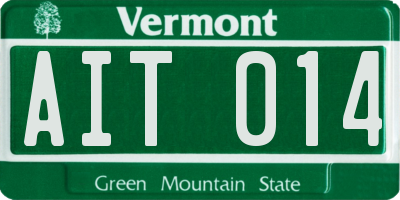 VT license plate AIT014