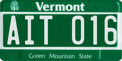 VT license plate AIT016