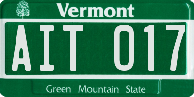VT license plate AIT017