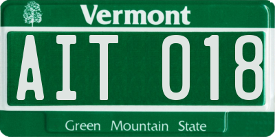 VT license plate AIT018