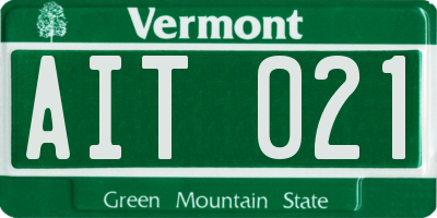 VT license plate AIT021