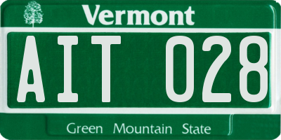 VT license plate AIT028