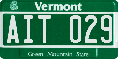VT license plate AIT029