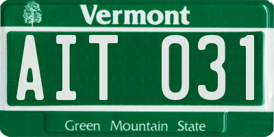 VT license plate AIT031