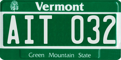 VT license plate AIT032
