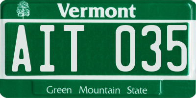 VT license plate AIT035