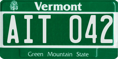 VT license plate AIT042