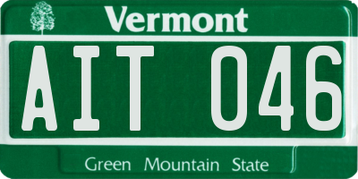 VT license plate AIT046