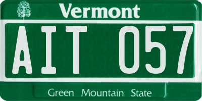 VT license plate AIT057