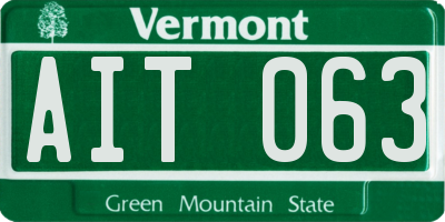 VT license plate AIT063