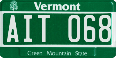VT license plate AIT068