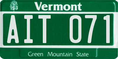 VT license plate AIT071