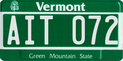VT license plate AIT072