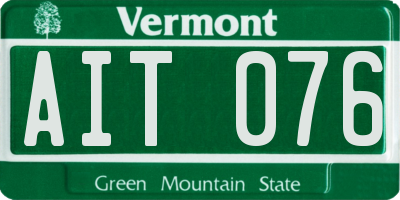 VT license plate AIT076