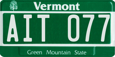 VT license plate AIT077