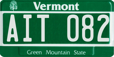 VT license plate AIT082