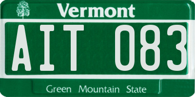 VT license plate AIT083