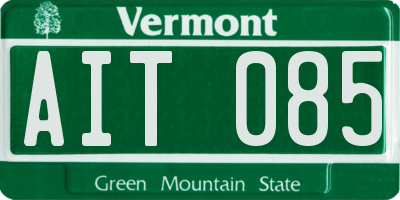 VT license plate AIT085