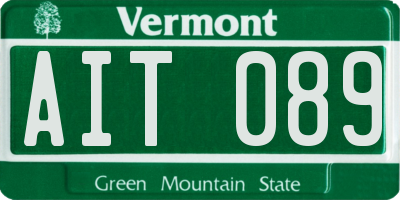 VT license plate AIT089