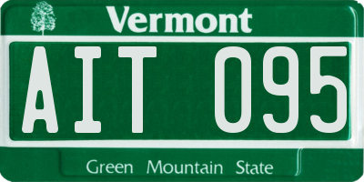 VT license plate AIT095