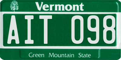 VT license plate AIT098