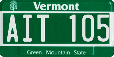 VT license plate AIT105