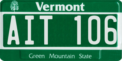 VT license plate AIT106