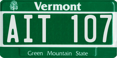 VT license plate AIT107