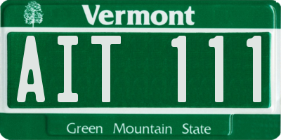 VT license plate AIT111