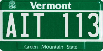 VT license plate AIT113