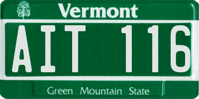 VT license plate AIT116