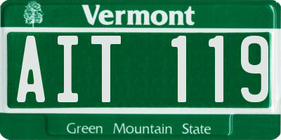 VT license plate AIT119
